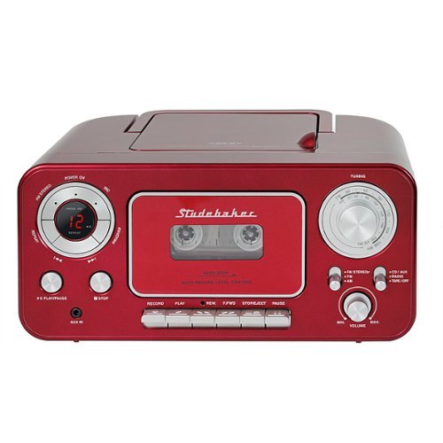 Studebaker - CD-RW/CD-R Boombox with AM/FM Radio - Red