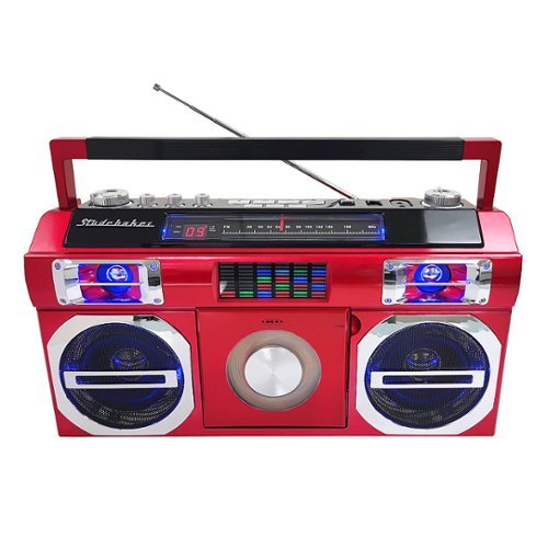 Image of Studebaker - Bluetooth Boombox with FM Radio, CD Player, 10 watts RMS - Red