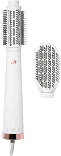 T3 - AireBrush Duo Interchangeable Hot Air Blow Dry Brush with Two Attachments - White & Rose Gold