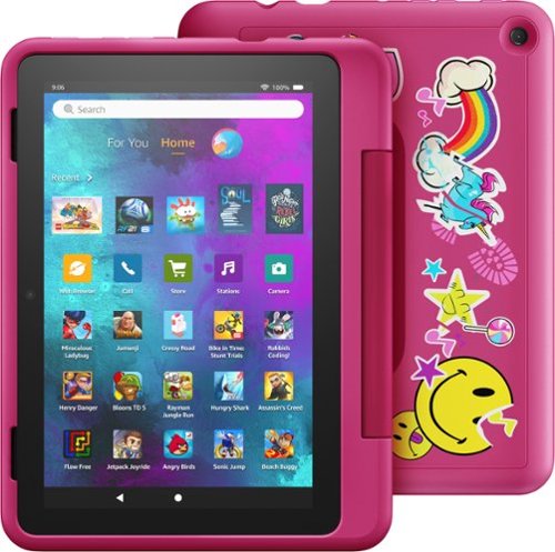 Amazon - Fire HD 8 Kids Pro Ages 6-12 (2022) 8" HD tablet with Wi-Fi 32 GB - Rainbow Universe