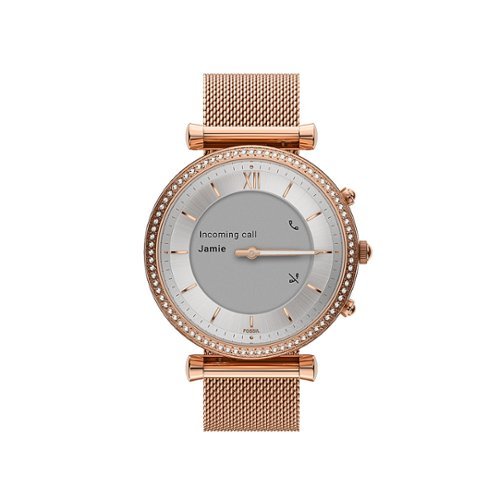 Fossil Carlie Gen 6 Hybrid Smartwatch Stainless Steel Mesh Rose Gold International Shipping