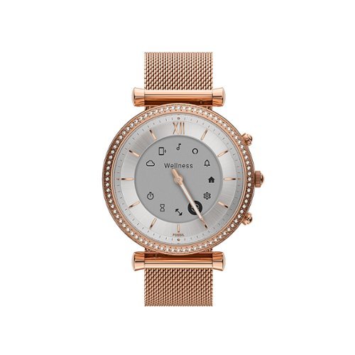 Fossil Carlie Gen 6 Hybrid Smartwatch Stainless Steel Mesh Rose Gold International Shipping