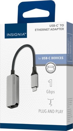 Insignia™ USB-C to Ethernet Adapter - Black GLOBAL SHIPPING