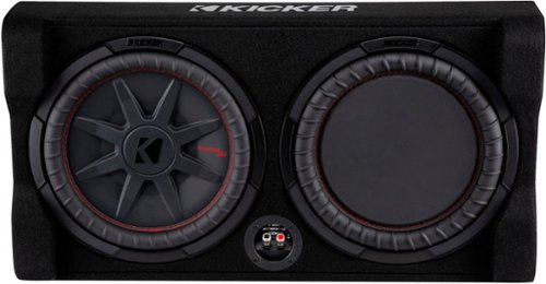 KICKER - CompRT Down-Firing 12” Dual-Voice-Coil 2-Ohm Loaded Subwoofer Enclosure - Black