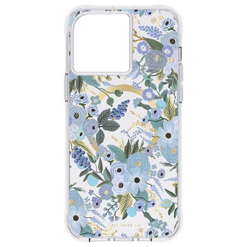 Rifle Paper - Antimicrobial Hardshell Case with MagSafe for Apple iPhone 14 Pro Max - Garden Party Blue