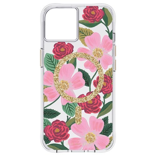 

Rifle Paper - Antimicrobial Hardshell Case with MagSafe for Apple iPhone 14 - Rose Garden