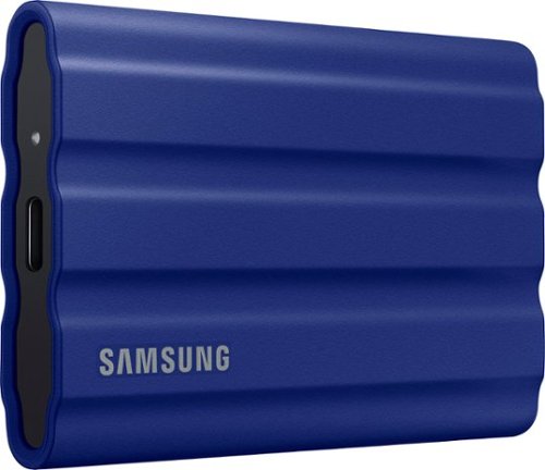 Samsung - Geek Squad Certified Refurbished T7 Shield 1TB External USB 3.2 Gen 2 Rugged SSD IP65 Water Resistant - Blue