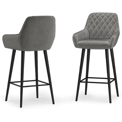 

Simpli Home - Garey Counter Height Stool (Set of 2) - Grey