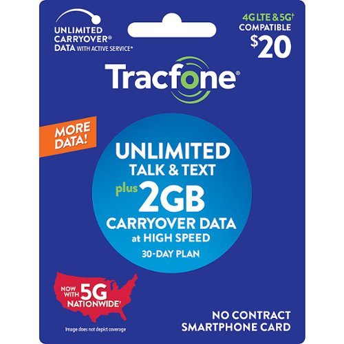 Tracfone - $20 Smartphone Unlimited Talk & Text plus 2 GB Plan (Email Delivery) [Digital]