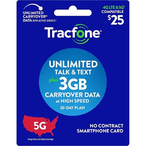 Tracfone - $25 Smartphone Unlimited Talk & Text plus 3 GB Plan (Email Delivery) [Digital]