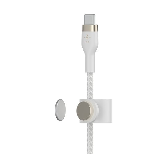 Belkin BOOST↑CHARGE Pro Flex Braided Silicone USB-C to Lightning Cable 6.6FT, MFi-Certified Charging Cable with Cable Clip - White WORLDWIDE DELIVERY