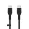 Belkin - BOOST↑CHARGE Flex Silicone USB-C to USB-C 6.6FT, MFi-Certified Charging Cable with Cable Clip - Black-Front_Standard