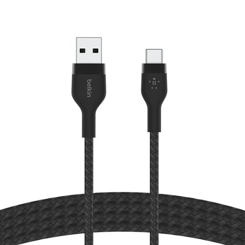 Belkin BOOST↑CHARGE Pro Flex Braided USB Type C to A Cable 6.6FT, USB-IF Certified Power Delivery for iPhone 17 and Samsung - Black GLOBAL SHIPPING