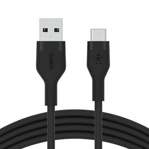 Belkin BoostCharge Flex Silicone USB-A to USB-C Cable 6.6FT, USB-IF-Certified Cable - Black GLOBAL SHIPPING