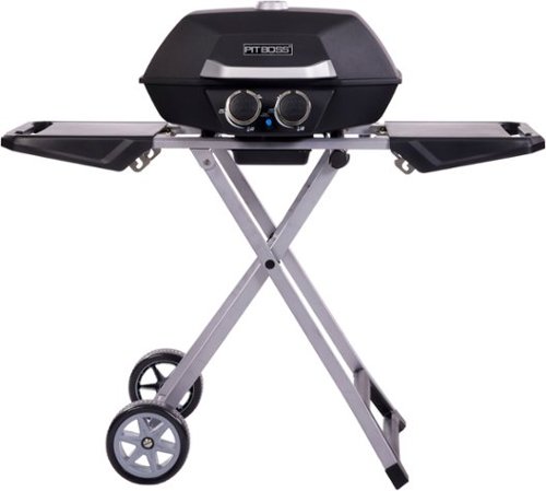 Image of Pit Boss - 2-Burner Portable Gas Grill with Collapsible Cart - Black Sand