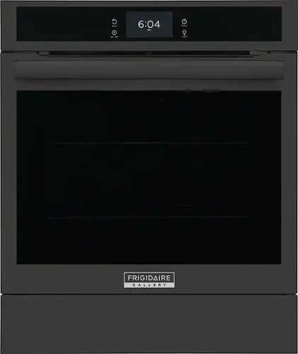 Front. Frigidaire - Gallery 24" Built-In Single Electric Wall Oven with Air Fry - Black.