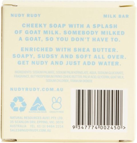 Nudy Rudy Bar Soap-Milk Bar - White WORLDWIDE DELIVERY