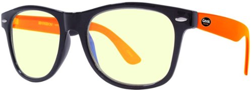 Kreedom - NOSTALGIC; 45% Blue Light Filtration, Anti-Fog Coating, Anti-Reflective Mirror, Comfort-LITE Frame - Black And Orange Temple-Front_Standard 