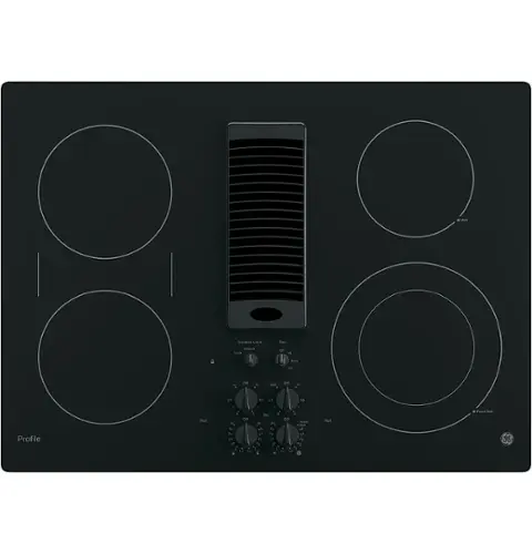 GE Profile 30" Built In Downdraft Electric Cooktop with 4 Burners Black