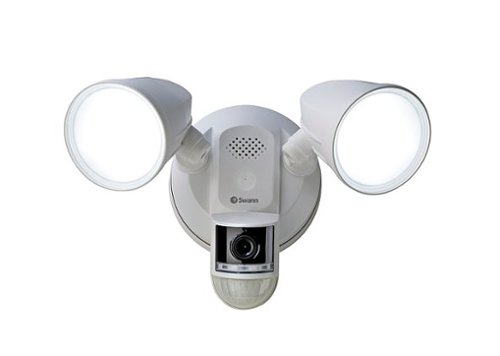  Swann Wi-Fi 4K UHD Security Surveillance Floodlight Camera, Night Vision, 115 Degree Viewing, Heat Sensing, 2-Way Talk - White