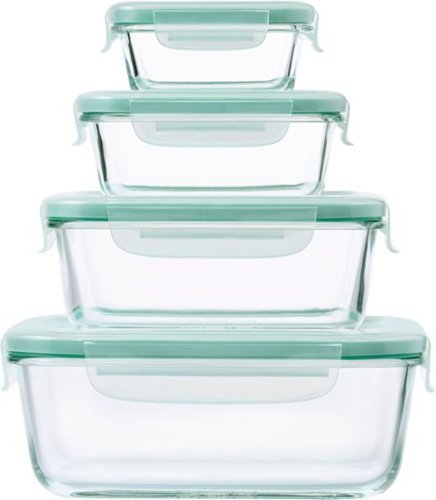 OXO - Good Grips 8 Piece Smart Seal Glass Rectangular Container Set - Clear