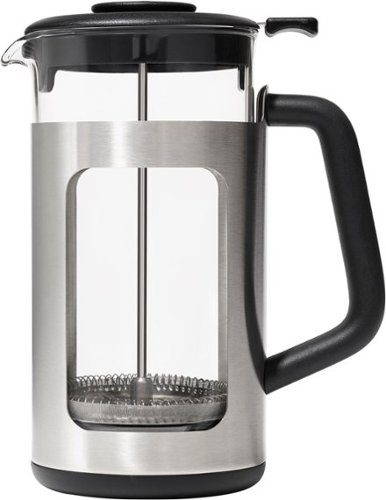 OXO - Brew French Press 8 Cup Coffee Maker with GroundsLifter - Black