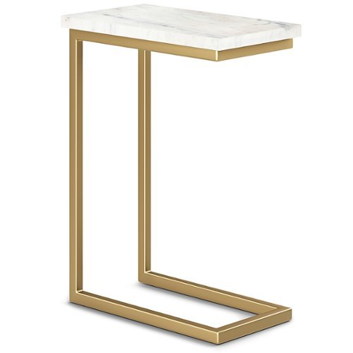 

Simpli Home - Skyler C Side Table with Marble Top - Marble Top/ Gold
