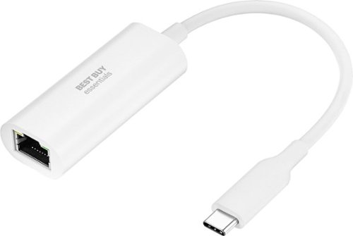 Best Buy essentials™ - USB-C to Ethernet Adapter - White-Front_Standard
