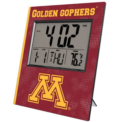 Keyscaper - Minnesota Golden Gophers Cross Hatch Digital Desk Clock - Multicolor-Front_Standard 