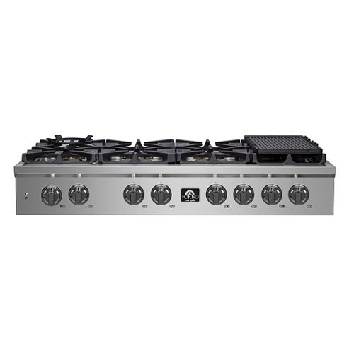 Forno Appliances - Spezia 48" Built-In Gas Cooktop with 8 Sealed Brass Burners and LP Conversion Kit