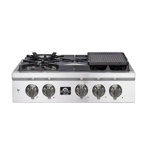 Front. Forno Appliances - Spezia 30" Built-In Gas Cooktop with 5 Sealed Brass Burners and LP Conversion Kit - Stainless Steel.