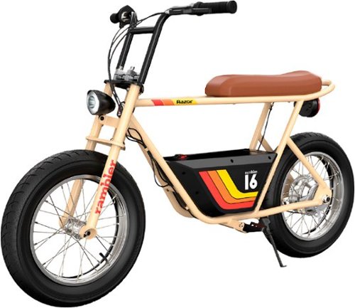 Razor Rambler Step Over Electric Scooter - Beige: 350W Motor, 15.5 mph Speed