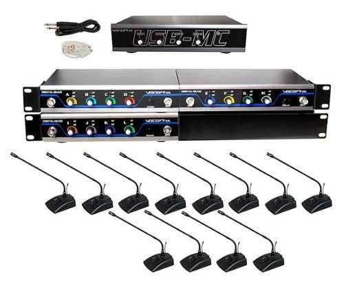 VocoPro - USB-CONFERENCE-12 Wireless Conference Microphone System with Audio Interface