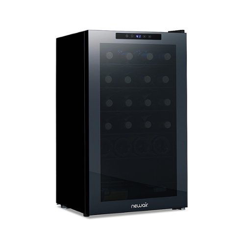 NewAir - 33-Bottle Dual Zone Wine Cooler with Mirrored Double-Layer Glass Door & Compressor Cooling, Digital Temperature Control - Black
