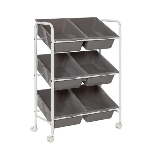 

Honey-Can-Do - 6-Bin Rolling Storage or Craft Cart - Gray/White