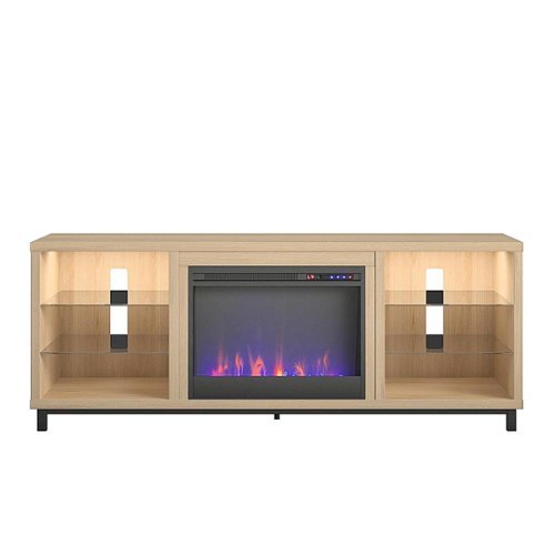 Ameriwood Home - Lumina Deluxe Fireplace TV Stand (70") - Blonde Oak