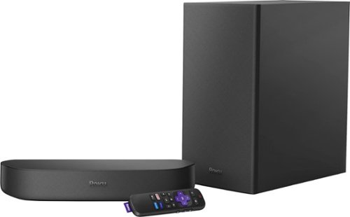 Roku - Streambar & Wireless Bass Streaming Media Player with Voice Remote and Subwoofer - Black