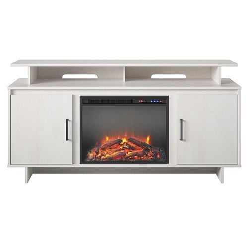 Ameriwood Home - Merritt Avenue Fireplace TV Console (74") - Ivory Oak