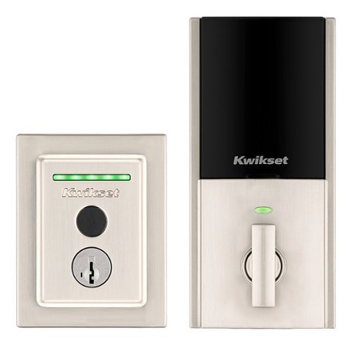 Kwikset - Halo Smart Lock Wi-Fi Replacement Deadbolt with App/Key/Fingerprint Access - Satin Nickel