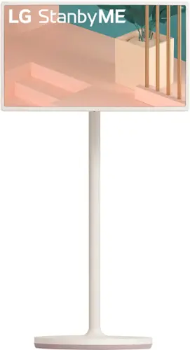 Front. LG - StanbyME 27” Class LED Full HD Smart webOS Touch Screen - Beige.