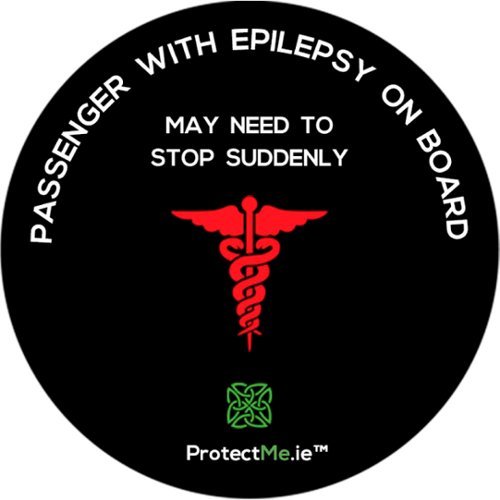 Image of Protect Me - Car Window Decal Passenger with Epilepsy on board - Black