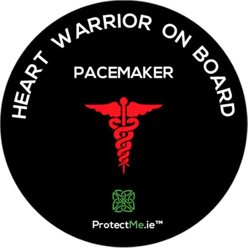 Image of Protect Me - Car Window Decal Heart Warrior on board (Pacemaker) - Black