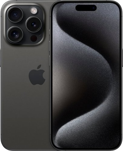 Apple - Geek Squad Certified Refurbished iPhone 15 Pro 128GB - Apple Intelligence - Black Titanium (Unlocked)-Front_Standard 