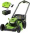 Greenworks - 80 Volt 21-Inch Self-Propelled Lawn Mower (1 x 4.0Ah Battery and 1 x Charger) - Green-Front_Standard 