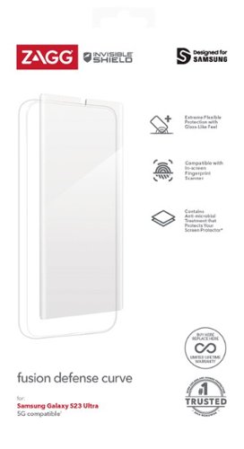 ZAGG InvisibleShield Fusion VisionGuard Defense Curve Blue Light Filtering Screen Protector for Samsung Galaxy S23 Ultra - Clear WORLDWIDE DELIVERY