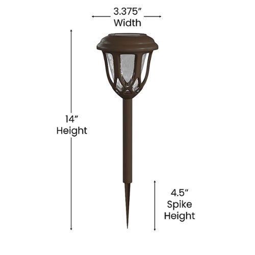 Alamont Home Hess All-Weather Tulip Design Solar Powered LED Garden & Pathway Lights - Brown GLOBAL SHIPPING