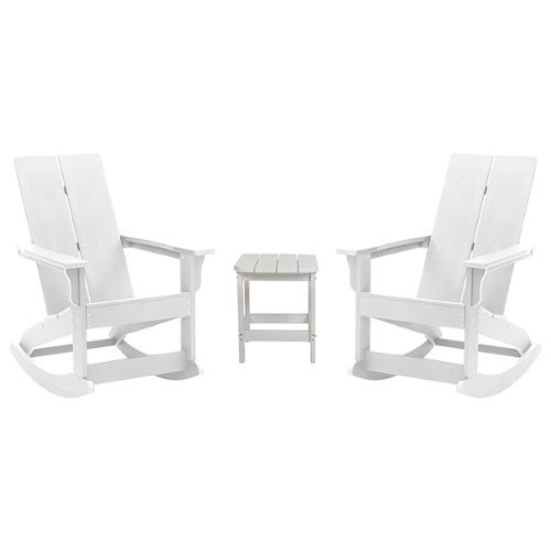 Alamont Home - Finn Outdoor Rectangle Cottage Resin 3 Piece Patio Set - White