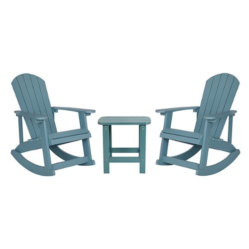 Photos - Garden Furniture Flash Furniture  Savannah Set of 2 Poly Resin Adirondack Rocking Chairs w 