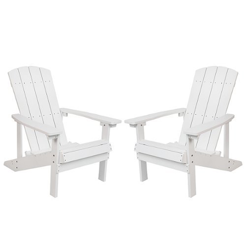 Photos - Garden Furniture Flash Furniture  Charlestown Adirondack Chair  - White 2-JJ-C14 (set of 2)