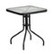 Alamont Home - Barker Square Contemporary Patio Table - Clear/Black-Front_Standard